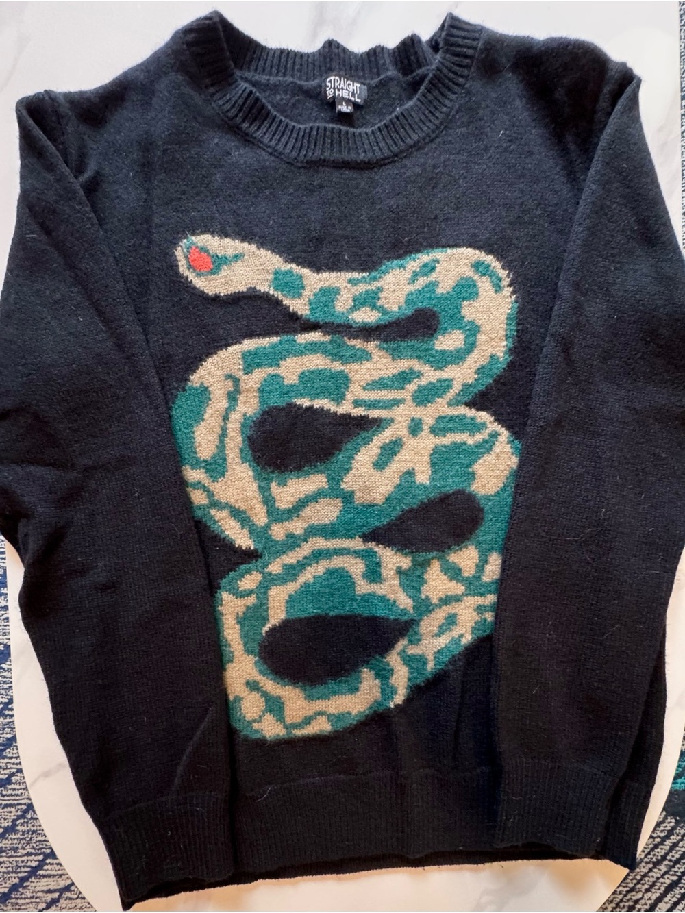 Straight To Hell Catching Sparks Snake Sweater Large (Men/ unisex)